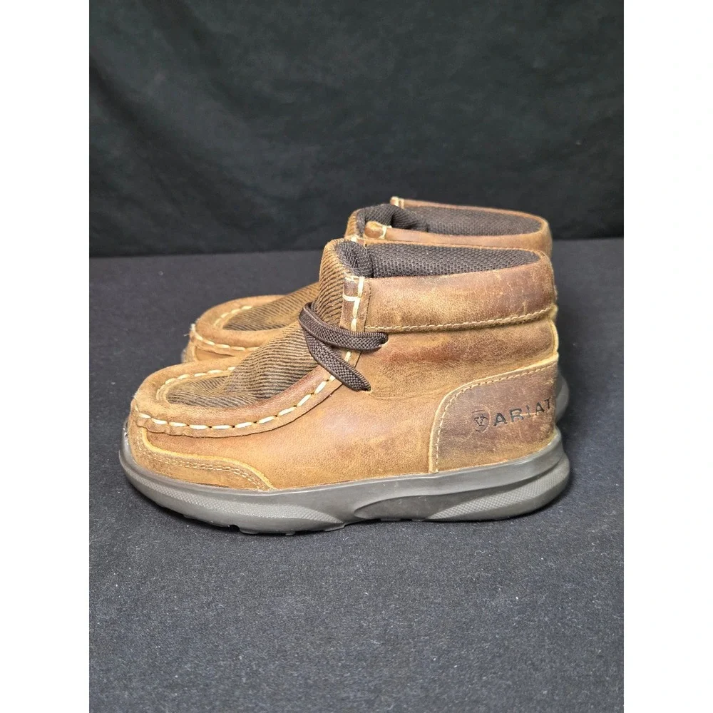 Ariat Lil Stompers Toddler Boys Brown Leather Western Moc Toe Boots A443000302-0
